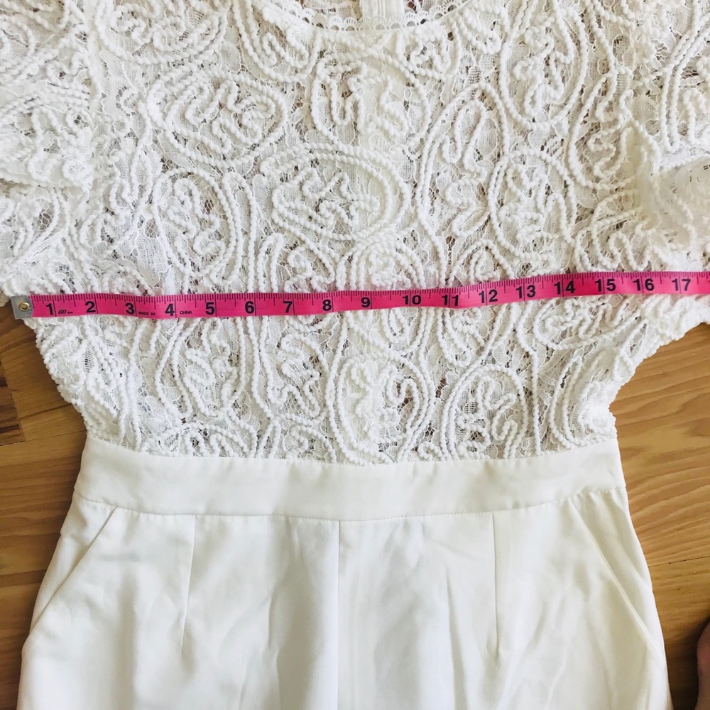 New Lace Bodice Ruffle Trim Romper - Picture 6 of 6